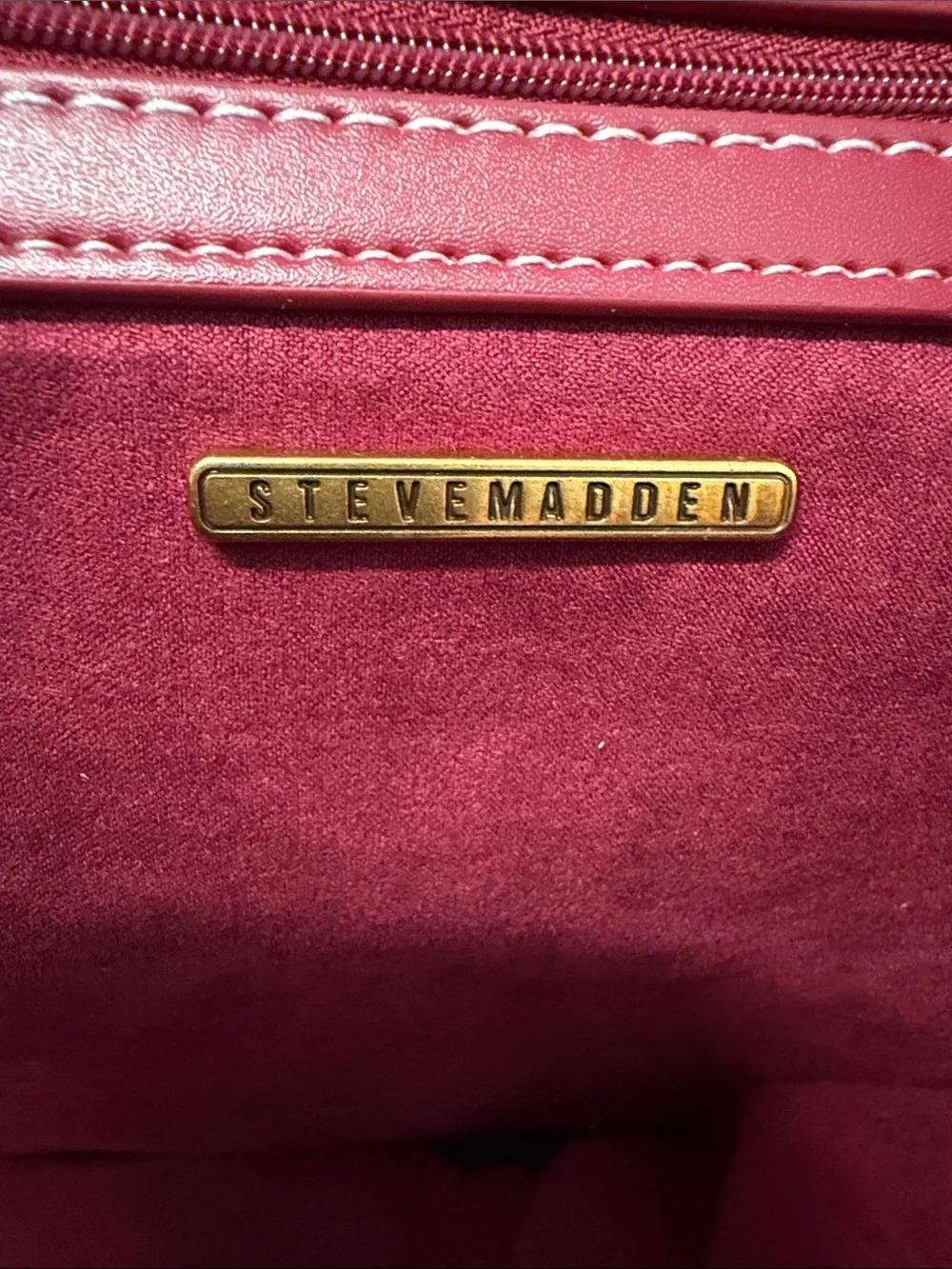 Steve Madden | Wine Canvas Boatkin Vacation Tote w/ Separate Purse & Crossbody